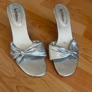 Silver Slide Heels